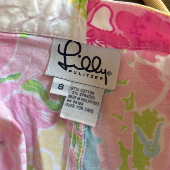 Lilly Pulitzer Patchwork Pants - Pink, Blue, Yellow, Green 8 - Picture 5 of 5